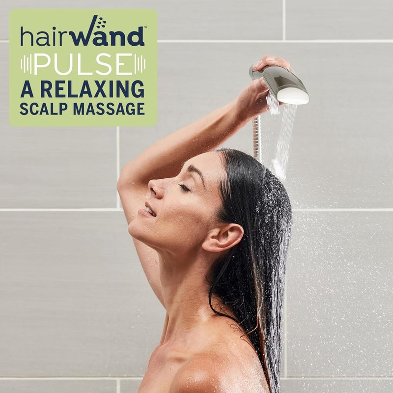 Waterpik High Pressure Pulsating Shower Wand and Rain Shower Head Combo with ExtraLong 8Foot Metal Hose HairWand Pulse Spa System 12 Spray Modes for Hair and Body Brushed Nickel - Image 3