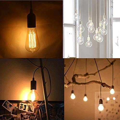 REXTiN 4packs 5.9ft E26/E27 LED Light Socket Extension Cord with On/Off Switch and US AC Power Plug Bulb Socket for Pendant Lighting Bulb Lamp in Kitchen Bedroom Restaurant(5.9ft 4packs) - Image 4