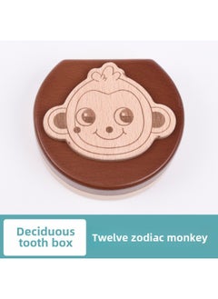 Deciduous Teeth Commemorative Box Boys And Girls Deciduous Teeth Box Children's Teeth Storage Box Baby's Teeth Storage Box-Color:Zodiac-Monkey
