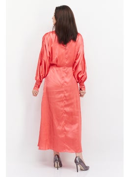 Hope & Ivy Women Plain Maxi Dress, Dark Pink  - Image 4