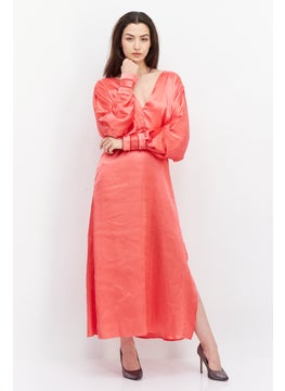 Hope & Ivy Women Plain Maxi Dress, Dark Pink  - Image 1