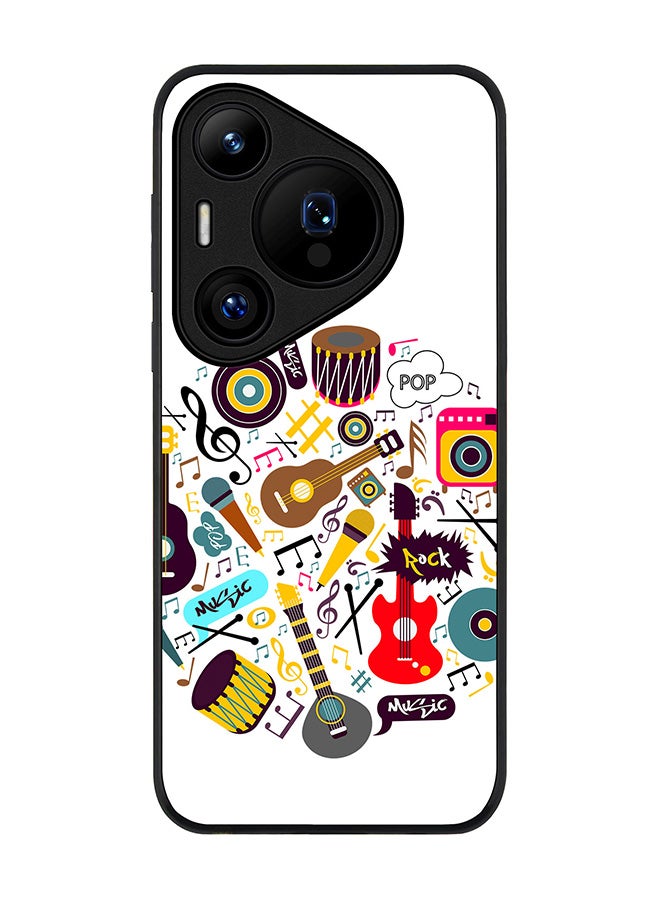 Stylizedd Rugged Black edge case for Huawei Pura 70, Slim fit Soft Case Flexible Rubber Edges Anti Drop TPU Gel Thin Cover -  Muscial Instruments - Image 1