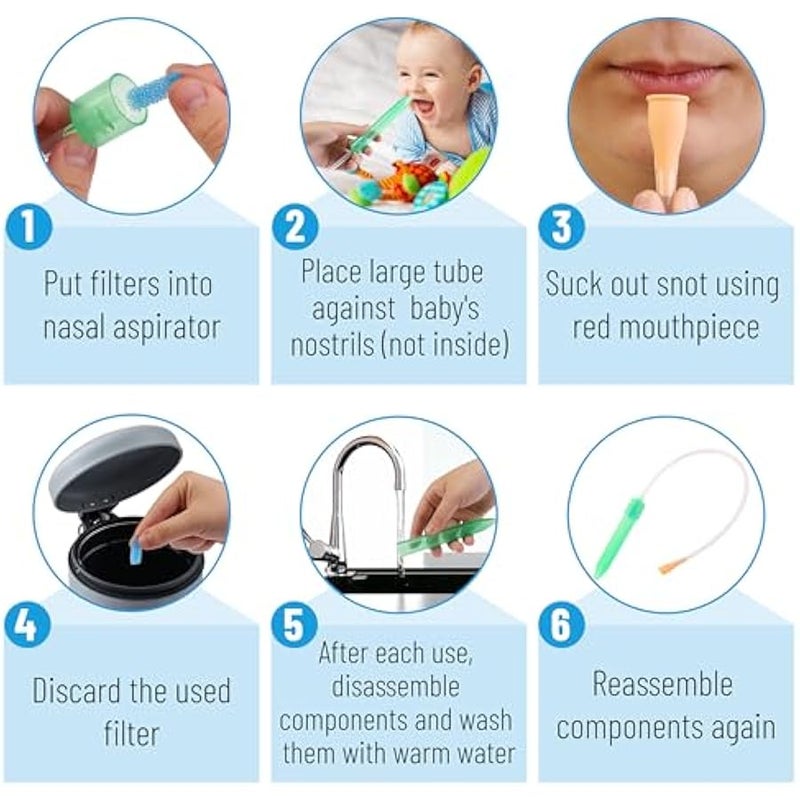 Baby Nasal Aspirator with 3 Extra Hygiene Filters - Nasal Suction for Babies - Image 3