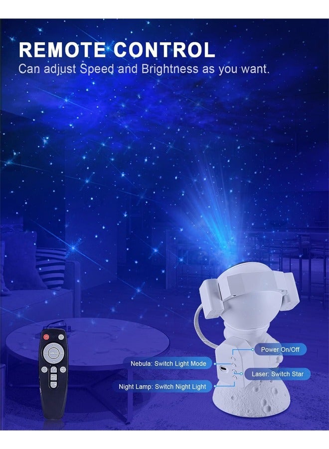 إن كي أكس جهاز عرض رائد فضاء قابل للتعديل 360 درجة، ضوء ليلي جالاكسي، جهاز تحكم عن بعد ومكبر صوت بلوتوث، إسقاطات متعددة الألوان، جهاز عرض ضوء الليل للأطفال والبالغين وغرفة النوم - Image 3