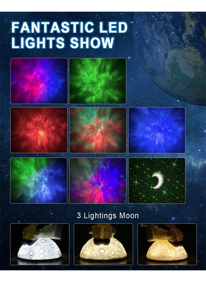 إن كي أكس جهاز عرض رائد فضاء قابل للتعديل 360 درجة، ضوء ليلي جالاكسي، جهاز تحكم عن بعد ومكبر صوت بلوتوث، إسقاطات متعددة الألوان، جهاز عرض ضوء الليل للأطفال والبالغين وغرفة النوم - Image 4