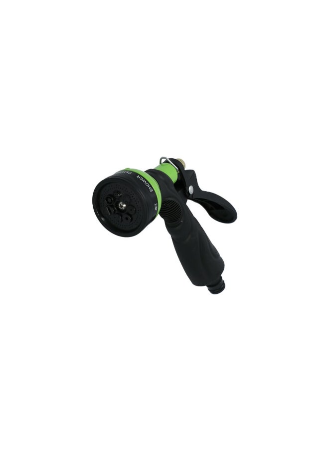 Generic - Rubber Grip Handle 7 Pattern Spray Gun with Connector Black and Green 11.938 x 22.098 x 5.588 cm T21-829D3-131L - Image 1