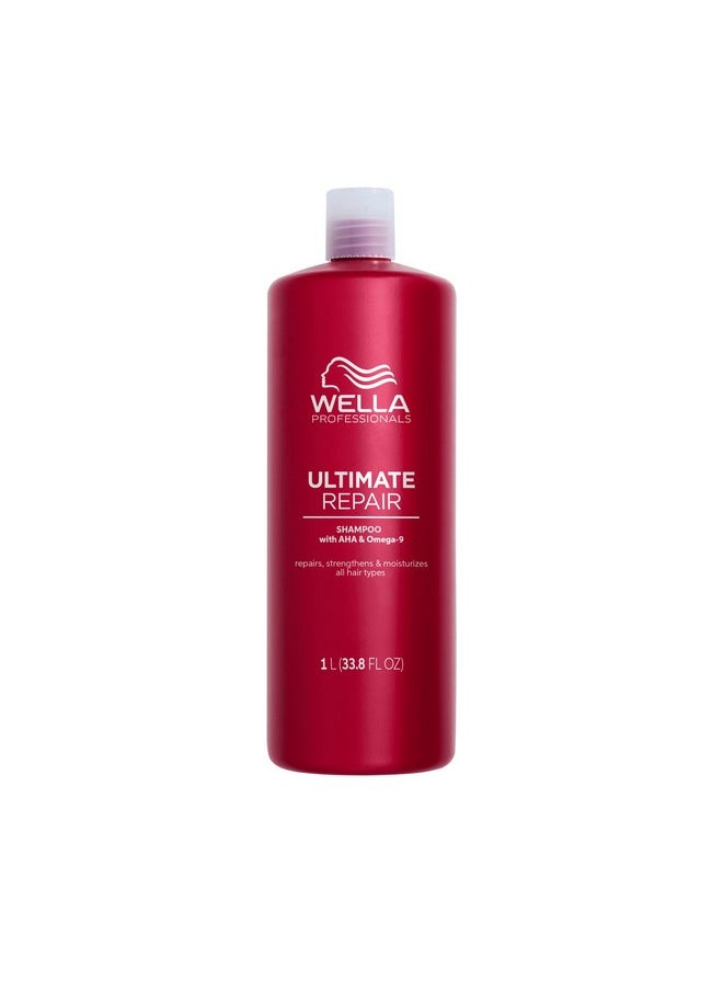 Wella Professionals Ultimate Repair Shampoo Professional Lightweight Cream Shampoo For Damaged Hair 33.8Oz  - Image 1