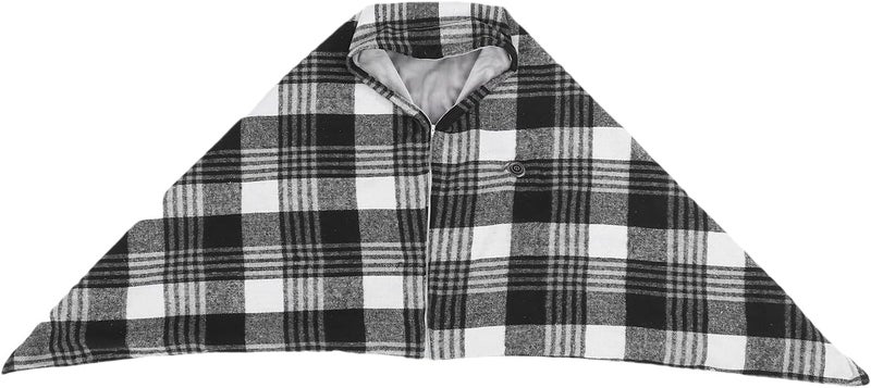 Asixxsix USB Heated Shawl, Cordless Wearable Heated Throw Blanket 3 Temperature Settings Snap Button with Black White Checkered for Winter Home Office - Image 2