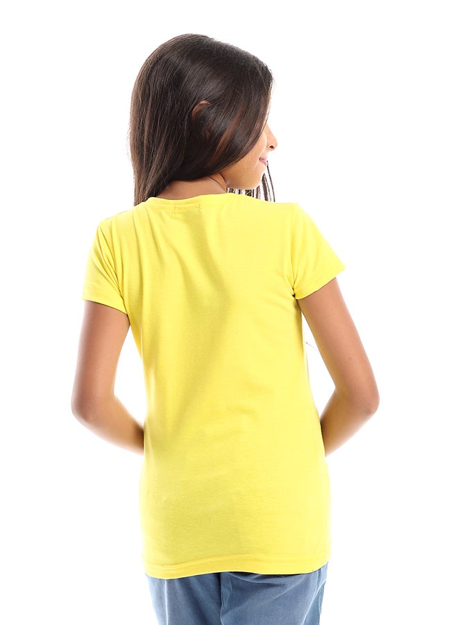 Andora Slip On Emoji Print Yellow, Baby Blue & Pink Tee - Image 3