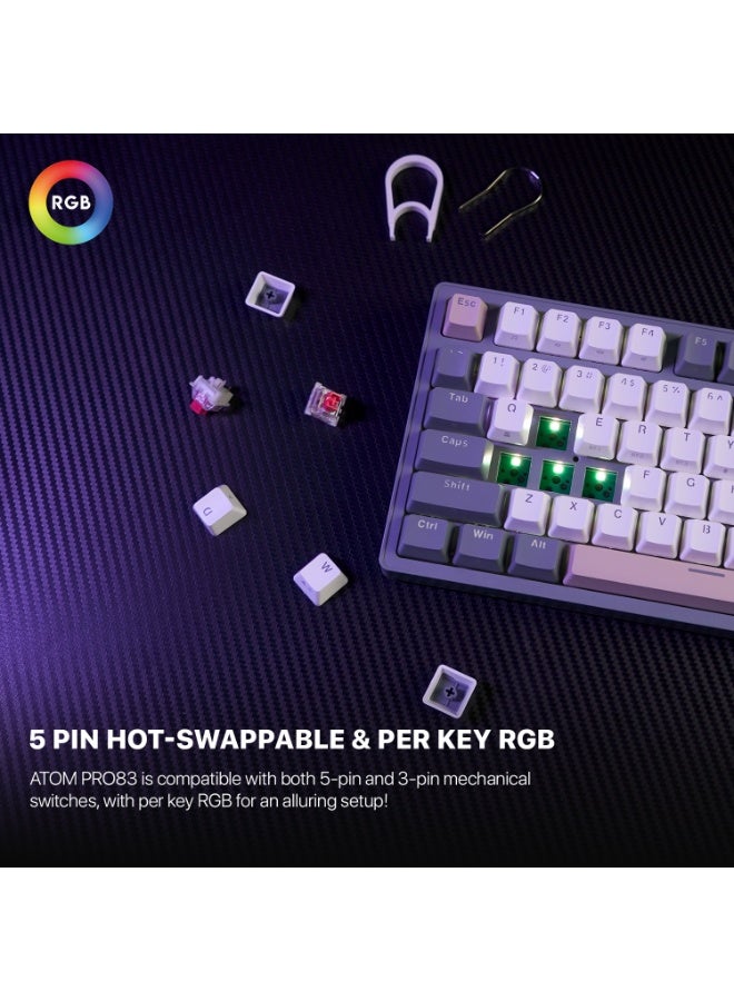 Atom Pro83 MK913 Tri-Mode Mechanical Keyboard RED SWITCH