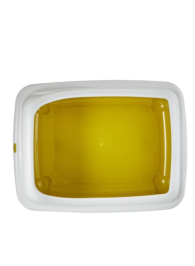 MP Bergamo Birba Modern Design Cat litter Tray With Rim Yellow - Image 3