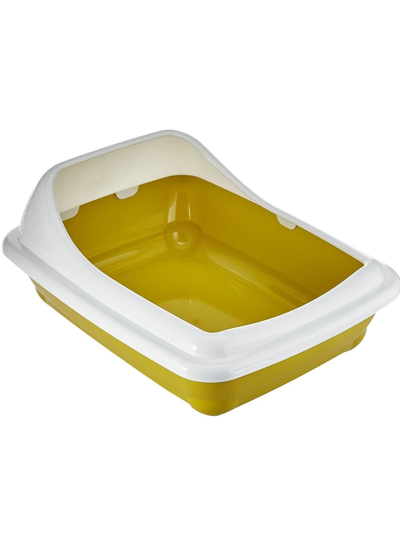 MP Bergamo Birba Modern Design Cat litter Tray With Rim Yellow - Image 1