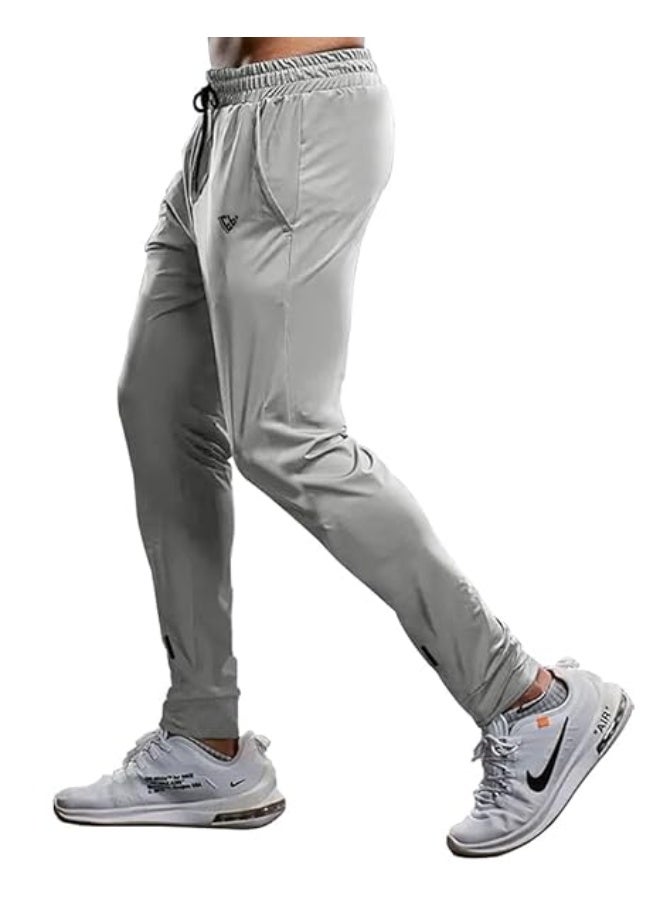eyebogler Mens Regular Fit Full Elastic Track Pant Silver - Image 1