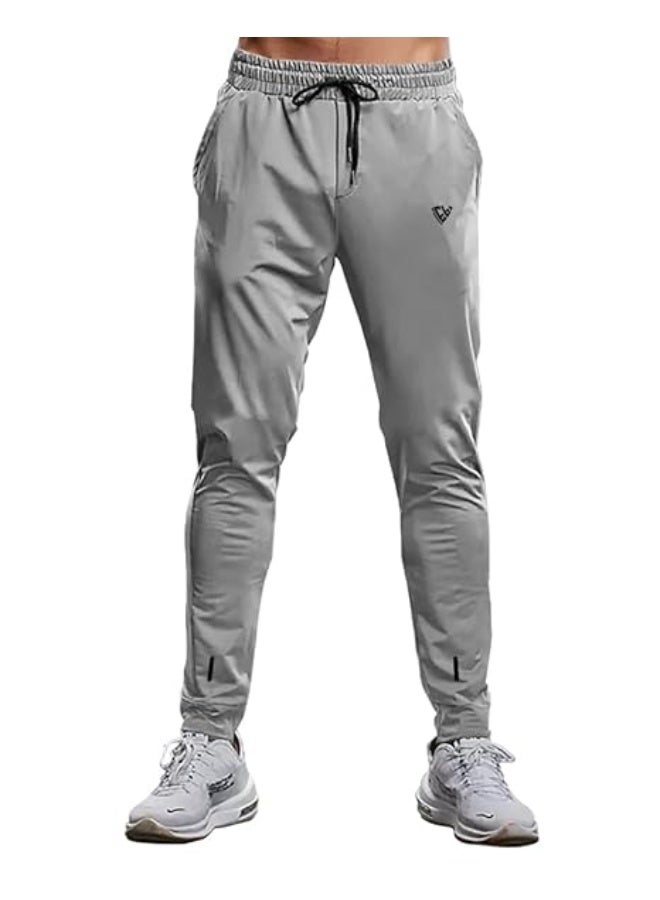 eyebogler Mens Regular Fit Full Elastic Track Pant Silver - Image 4