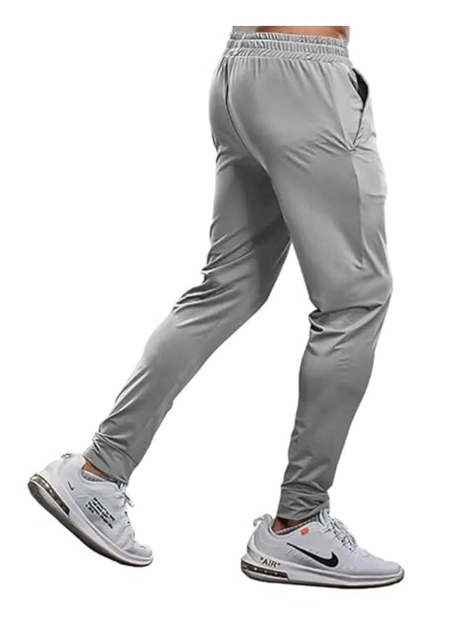 eyebogler Mens Regular Fit Full Elastic Track Pant Silver - Image 3