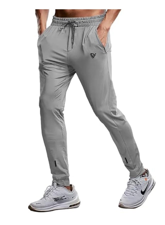 eyebogler Mens Regular Fit Full Elastic Track Pant Silver - Image 2