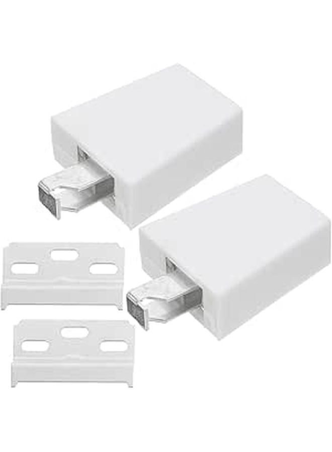 2Pcs White Heavy Duty Concealed Cabinet Hinges For Hidden Door Installation - Image 1