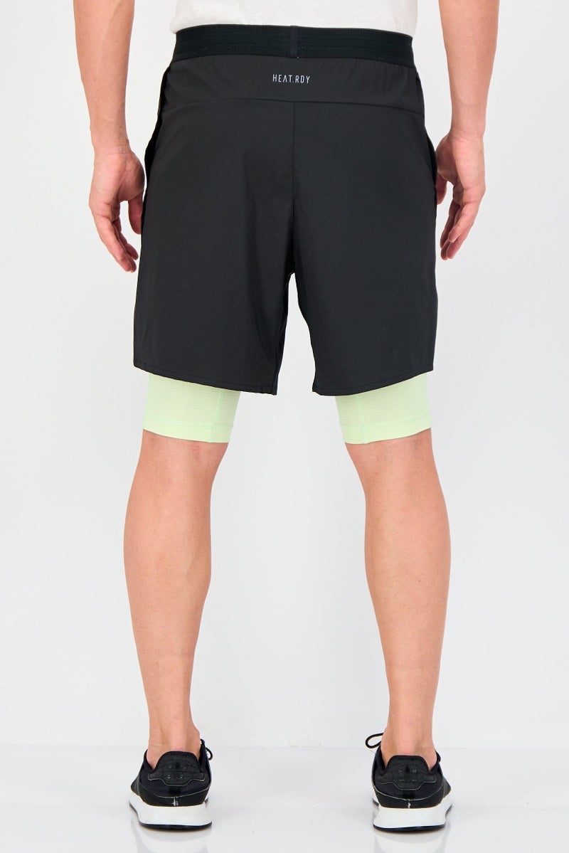 Adidas Men Sportswear Fit 2 In 1 Brand Logo Training Shorts, Black - Image 3