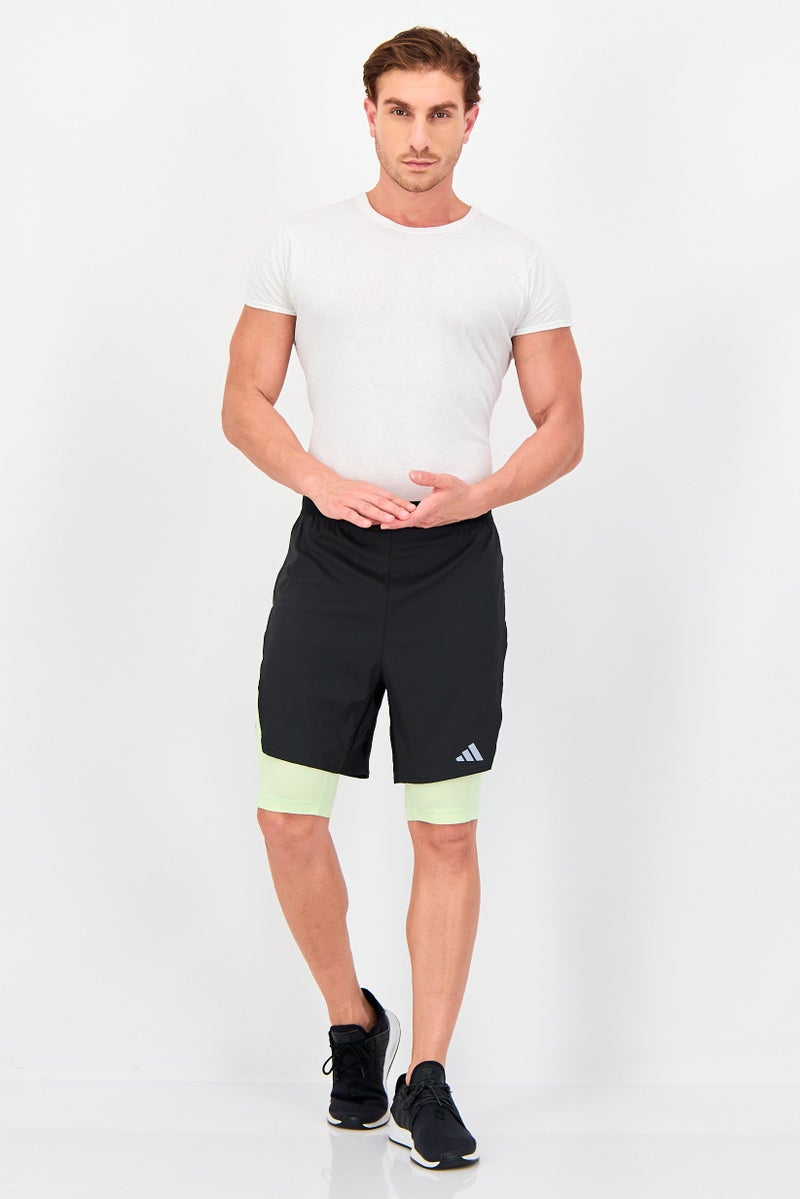 Adidas Men Sportswear Fit 2 In 1 Brand Logo Training Shorts, Black - Image 4