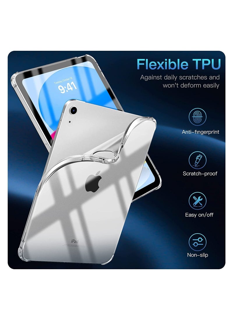 Generic - حافظة iPad لجهاز iPad من الجيل العاشر حافظة iPad من الجيل العاشر 2022 غطاء واقٍ خفيف الوزن من مادة TPU مع حافة مرتفعة وظهر شفاف - Image 1