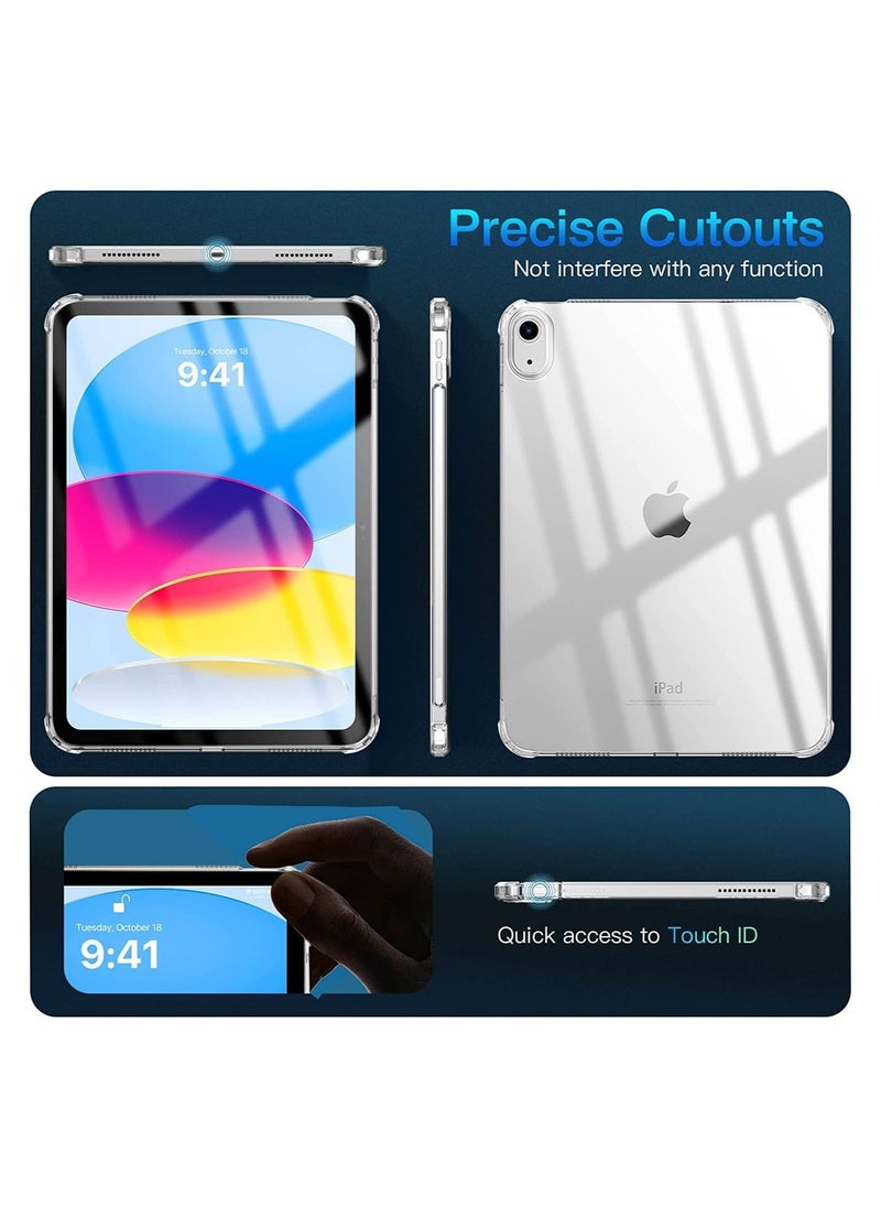 Generic - حافظة iPad لجهاز iPad من الجيل العاشر حافظة iPad من الجيل العاشر 2022 غطاء واقٍ خفيف الوزن من مادة TPU مع حافة مرتفعة وظهر شفاف - Image 1