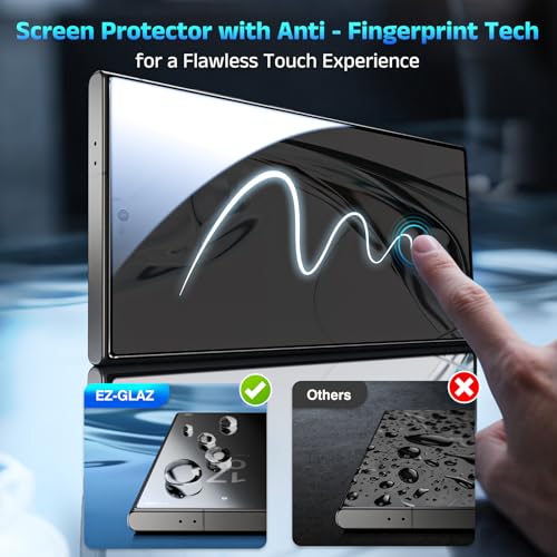 EZ-GLAZ-4 Pack for Samsung Galaxy S24 Ultra Screen Protector [6.8"], 100% Fingerprint Unlock, 9H Tempered Glass, Scratch Resistant, 100% Bubble-Free, HD Clear, Case Friendly with Installation Box - Image 5
