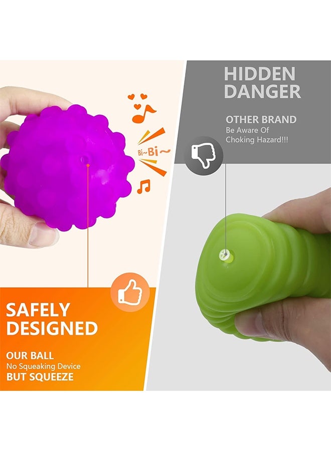 Sensory Balls for Kids Bath Toys 6pcs Textured Multi Ball Set for Toddlers Multicolor and Bright Handing Catching Balls BPA-Free Soft Stress Relief Toys - Image 2