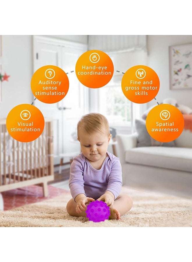 Sensory Balls for Kids Bath Toys 6pcs Textured Multi Ball Set for Toddlers Multicolor and Bright Handing Catching Balls BPA-Free Soft Stress Relief Toys - Image 3