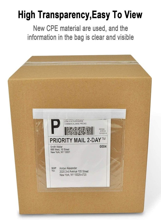 NefLaca 100 PCS shipping label sleeves, 7.5"x 5.5" Shipping Label Envelopes, Clear envelopes Adhesive Top Loading Packing List - Image 3