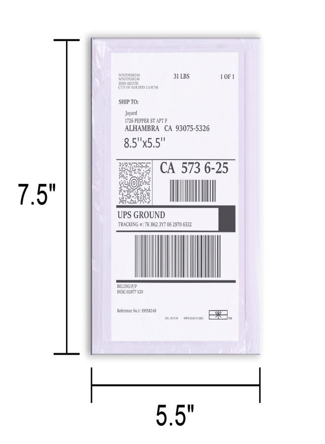 NefLaca 100 PCS shipping label sleeves, 7.5"x 5.5" Shipping Label Envelopes, Clear envelopes Adhesive Top Loading Packing List - Image 2