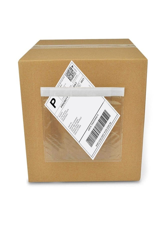NefLaca 100 PCS shipping label sleeves, 7.5"x 5.5" Shipping Label Envelopes, Clear envelopes Adhesive Top Loading Packing List - Image 1