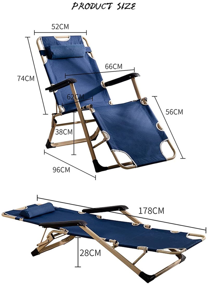 LIMOS - Chaise Lounge Outdoor Pool Patio Chair Portable for Beach Folding with Adjustable Backrest(Black) - Image 1