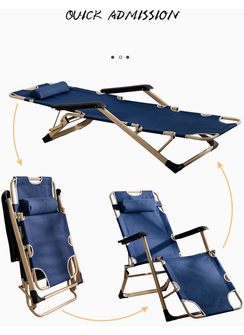 LIMOS - Chaise Lounge Outdoor Pool Patio Chair Portable for Beach Folding with Adjustable Backrest(Black) - Image 1