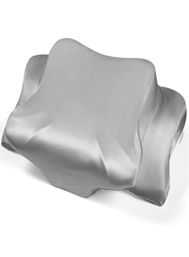 Zelimun Satin Pillowcase for Cervical Pillows, (Cover Only) Fit for Orthopedic Neck Support Pillow, Silky Smooth Pillowcase Cover with Zipper Closure (Gray) - Image 1