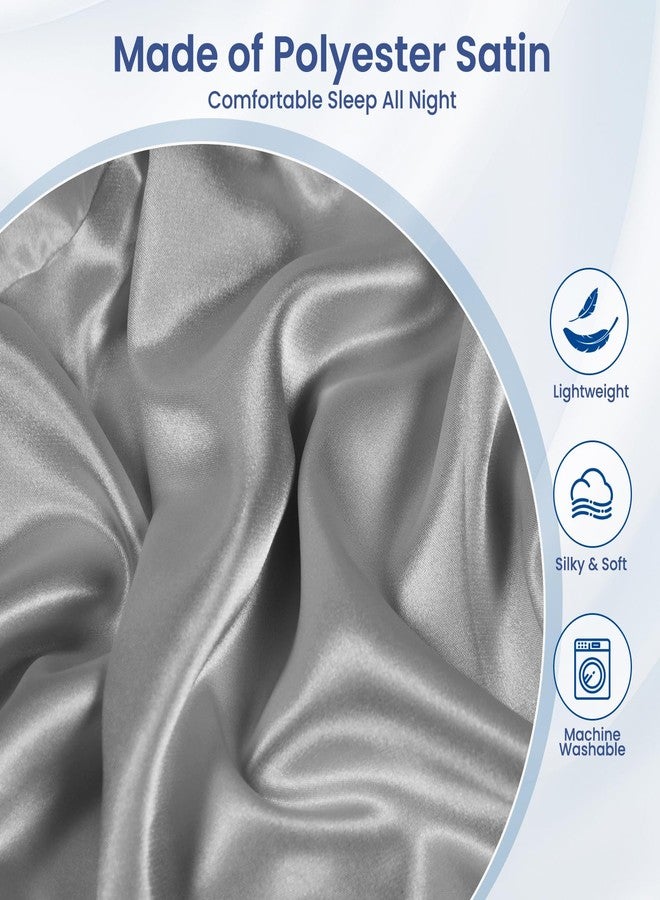 Zelimun Satin Pillowcase for Cervical Pillows, (Cover Only) Fit for Orthopedic Neck Support Pillow, Silky Smooth Pillowcase Cover with Zipper Closure (Gray) - Image 4