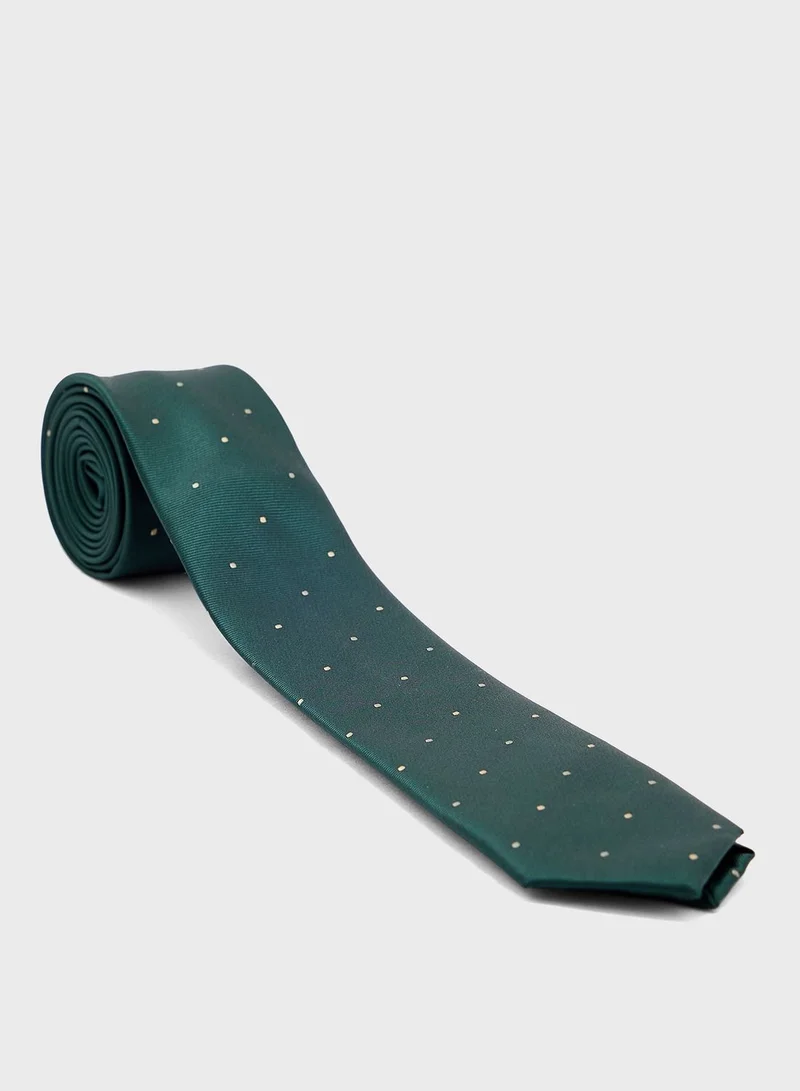 Mango Man Micro Polka Dots Structure Tie