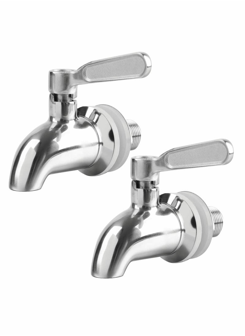 SYOSI 2 Pack Beverage Dispenser Replacement Spigot Stainless Steel Polished Finished Water Drink Faucet Metal  - Image 1