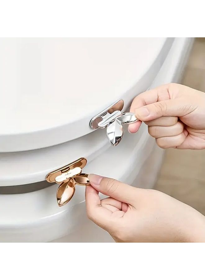 6pcs Toilet Seat Lifter Set Silvery Creative Anti Stain Easy Lift Handle - Image 1