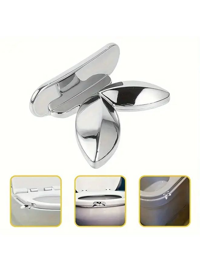 6pcs Toilet Seat Lifter Set Silvery Creative Anti Stain Easy Lift Handle - Image 4