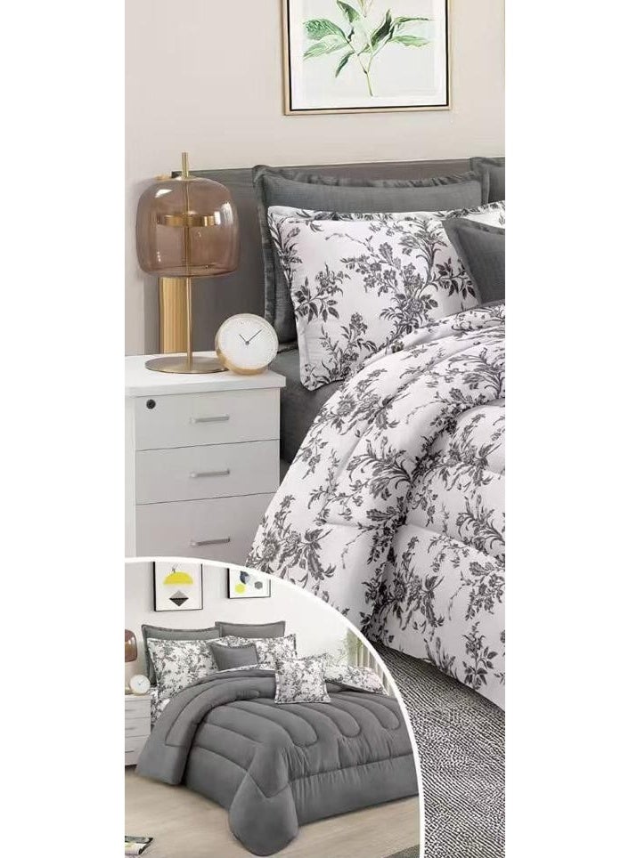 ريد روز طقم لحاف سرير نفرين مشجر فخم من خامه المايكروفايبر مقاس 240*260 سم - Image 2