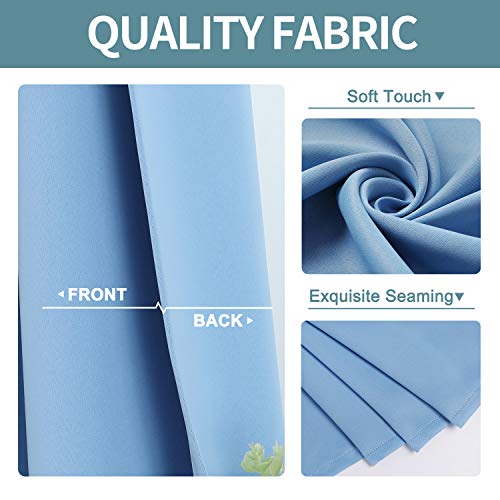 ChrisDowa Grommet Room Darkening Curtains for Bedroom and Living Room - 2 Panels Set Thermal Insulated Blackout Curtains (Sky Blue, 42W x 63L) - Image 3