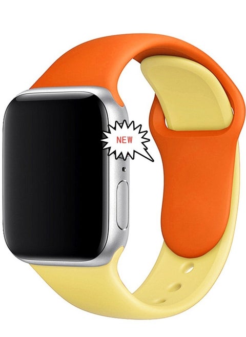 Dual Color Soft Silicone Watch Strap For Apple Watch Band /41mm For iWatch Series 7/6/SE/5/4/3/2/1/