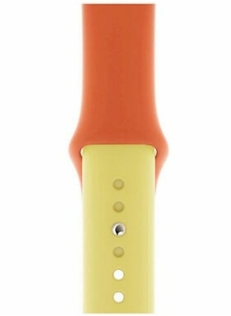 Dual Color Soft Silicone Watch Strap For Apple Watch Band /41mm For iWatch Series 7/6/SE/5/4/3/2/1/