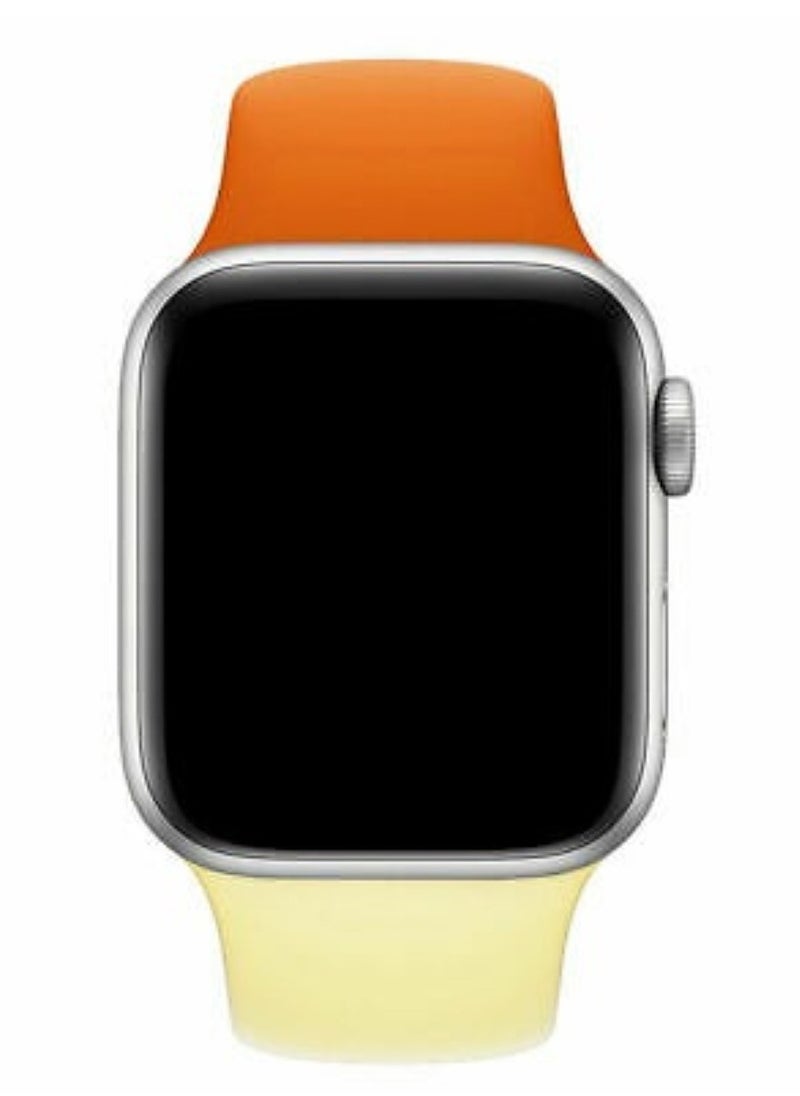 Dual Color Soft Silicone Watch Strap For Apple Watch Band /41mm For iWatch Series 7/6/SE/5/4/3/2/1/
