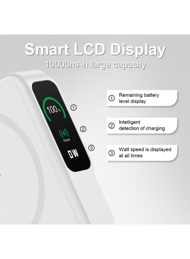 توبيز بنك طاقة توبيز PB-03 مغناطيسي لاسلكي 10000mAh شحن سريع 18-20 واط بمدخل تايب C وكابل مدمج ثلاثي المنافذ USB-A تايب C لاسلكي 15W مع حامل - Image 2