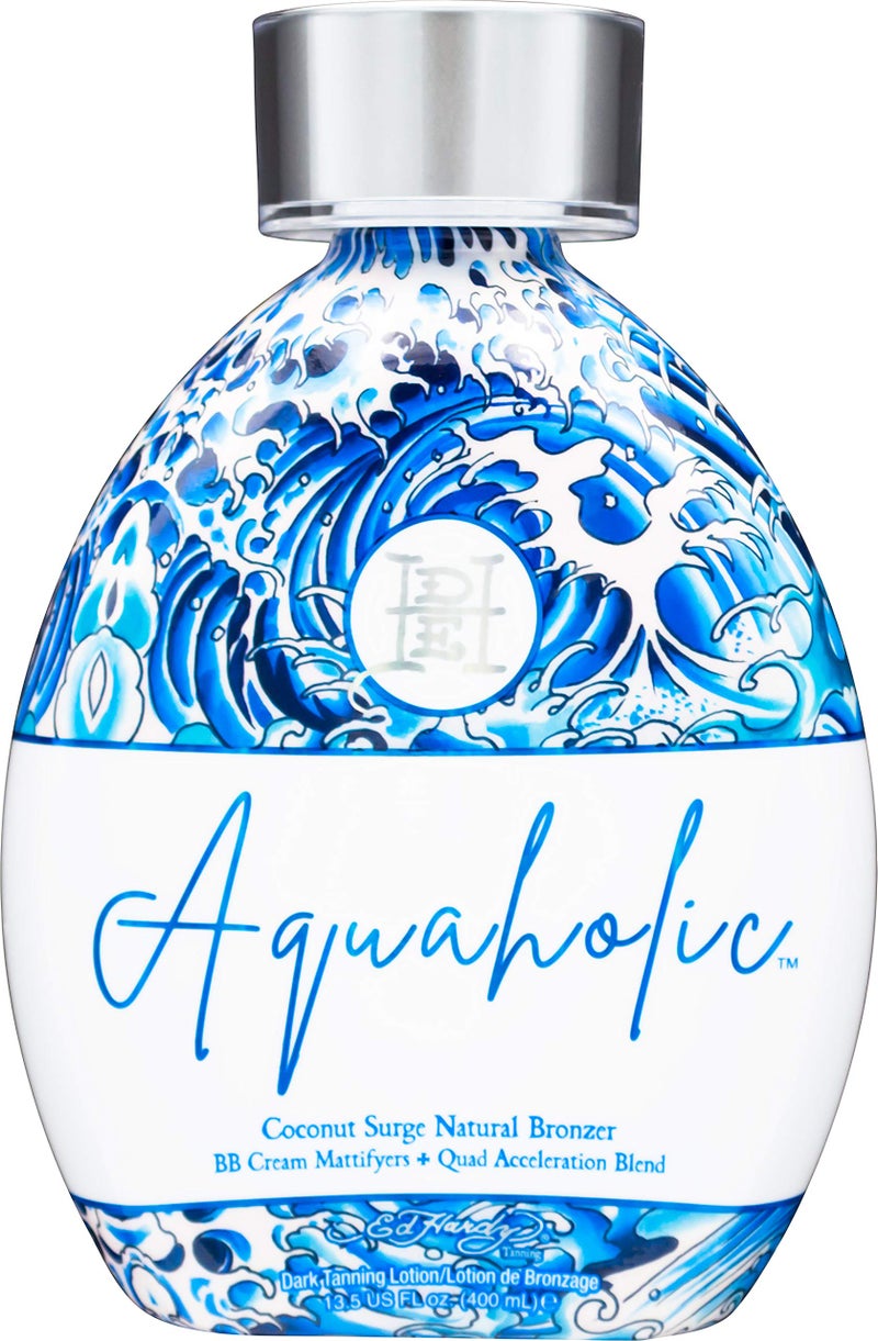 Ed Hardy Tanning Aquaholic - Coconut Surge Natural Bronzer Tanning Lotion 13.5 oz. - Image 1