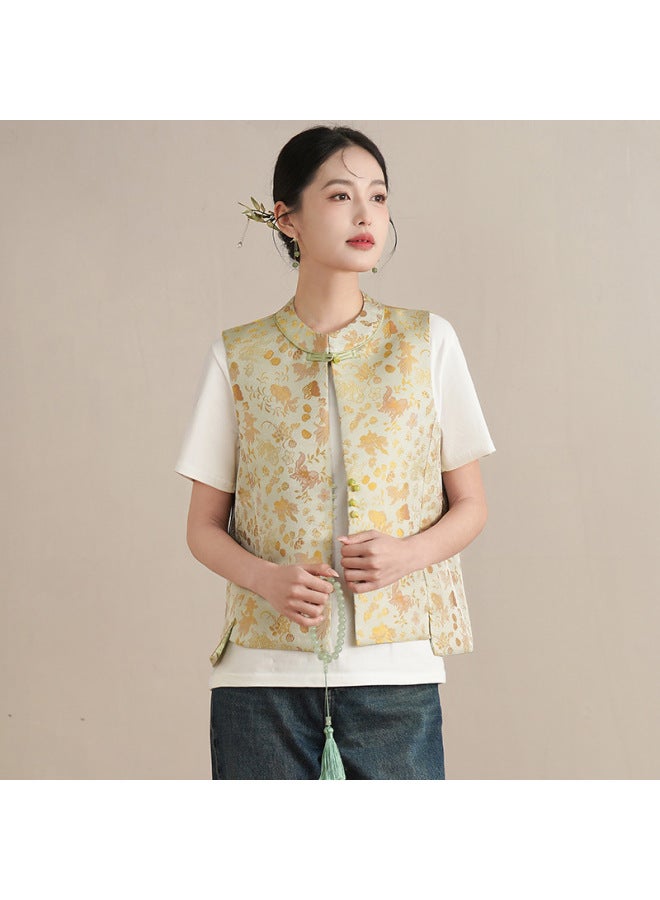 A Generation Of Wholesale High Quality Entity Wholesale Chinese Vintage Vest National Tide High-grade Bronzing Vest Cardigan Women 