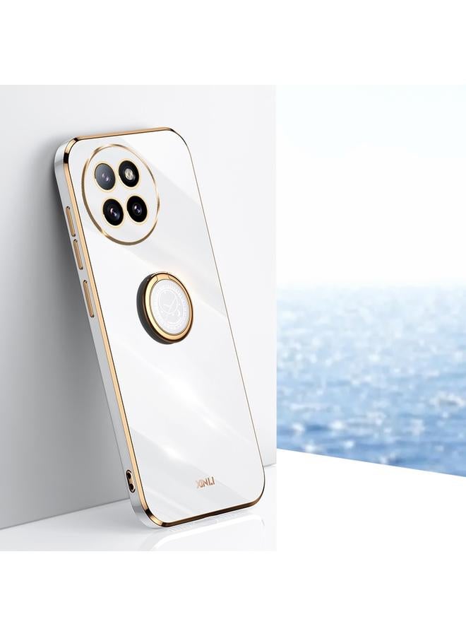 Case For Xiaomi Civi 4 Pro Straight Edge 6D Electroplate TPU Phone Case with Ring Holder