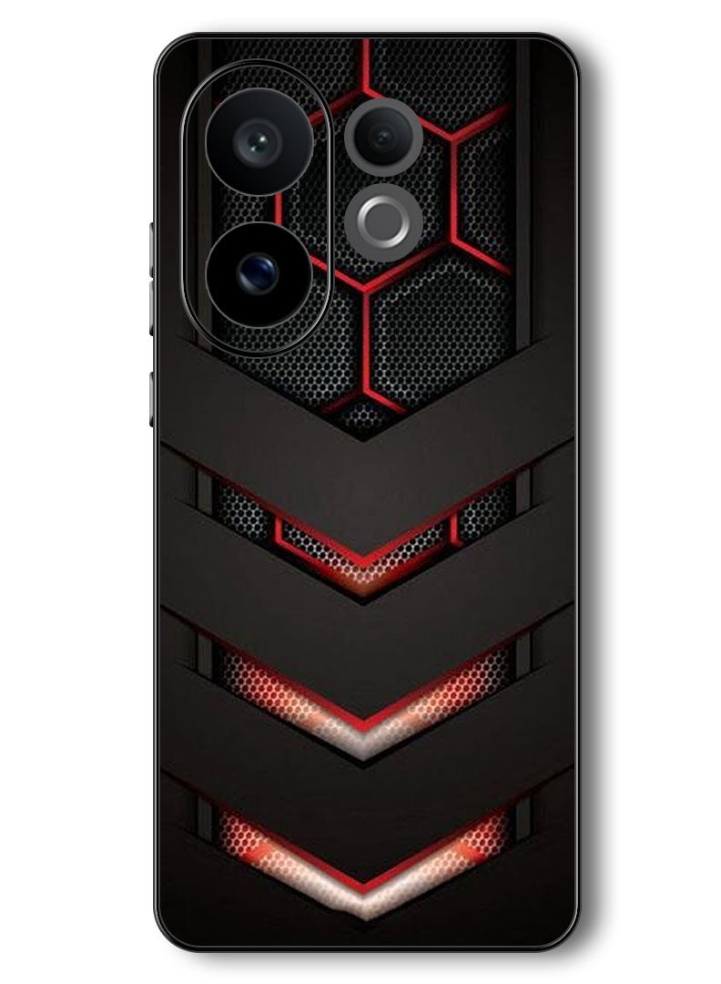Theodor Case Compatible with Vivo V60 6.77 Inch Protection Shockproof Bumper Cover red & black - Image 1