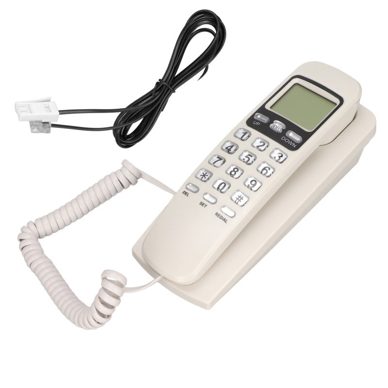 Wired Wall Phone White ABS Material Multifunctional Caller ID Landline - Strong Practicability Corded Telephone for Home Kitchen - Image 2